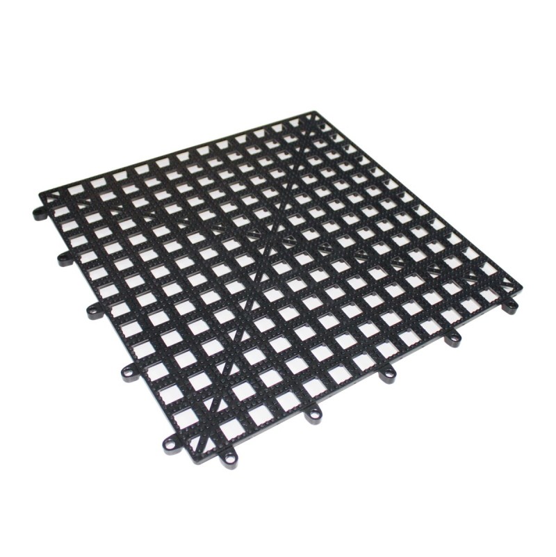 Black Interlocking Bar Mat, (12"/31cmx12"/31cm)