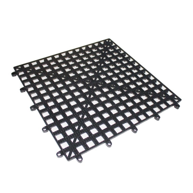 Black Interlocking Bar Mat, (12"/31cmx12"/31cm)